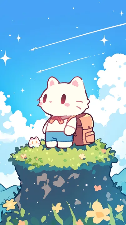 Adventurous Cat on Cliff