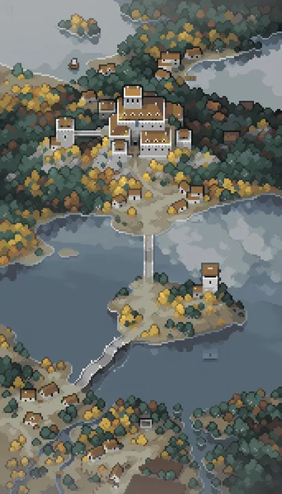 Autumn Lakeside Hamlet