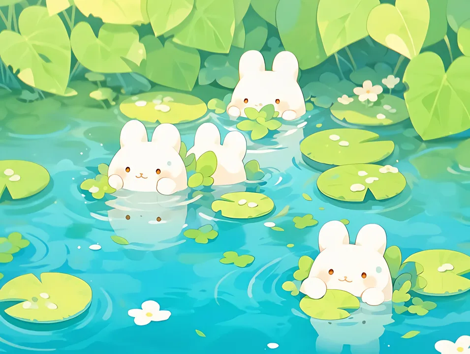 Bunny Lily Pad Playtime