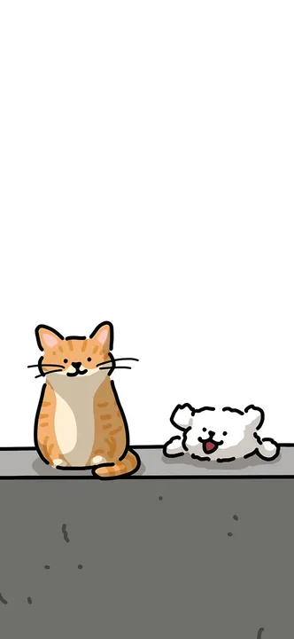 Cat and dog on ledge