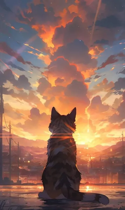 Cat at Sunset