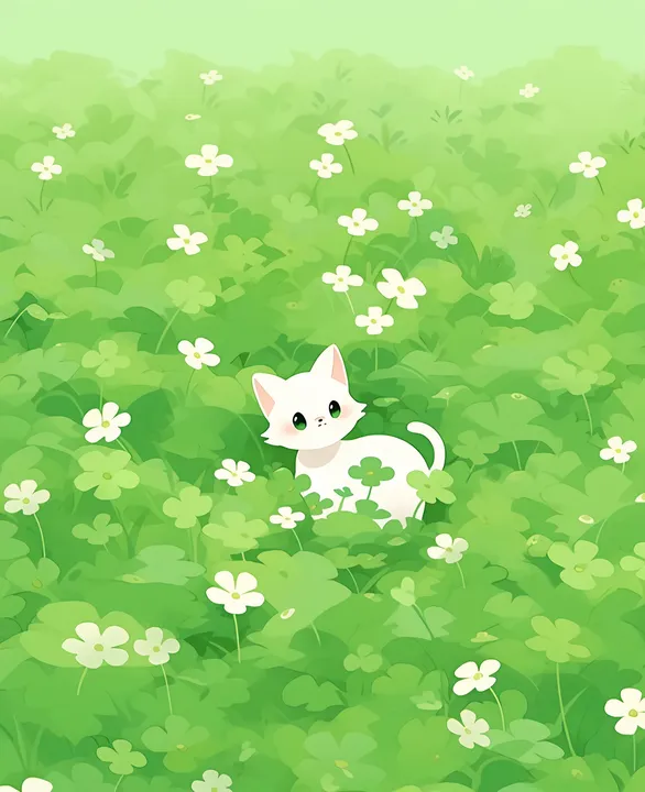 Cat in Clover Meadow