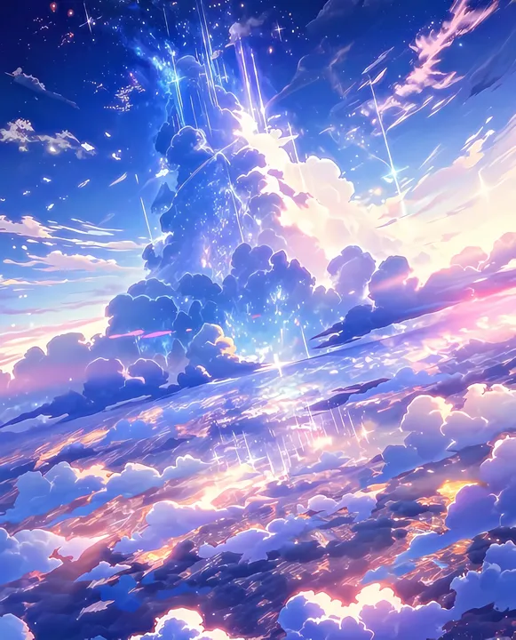 Celestial Glow in Cloudscape