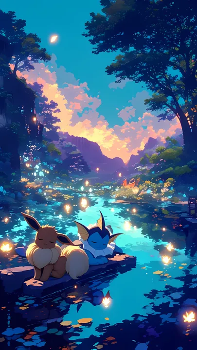 Eevee and Vaporeon's Twilight Rest