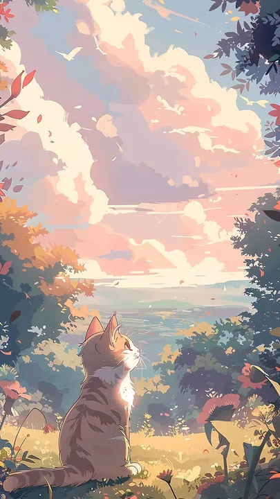 Feline Forest Sunset Watch
