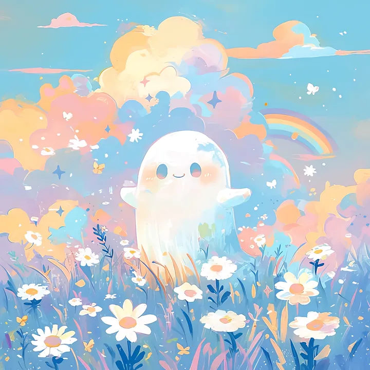 Ghost in Rainbow Flower Meadow
