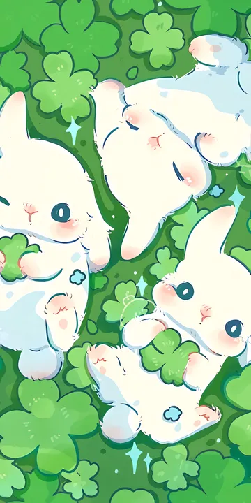 Lucky Clover Rabbit Gathering