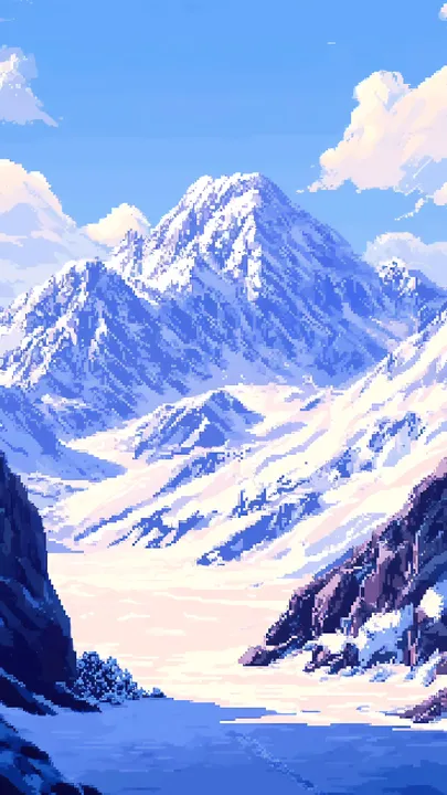 Majestic Snowy Mountain Pass