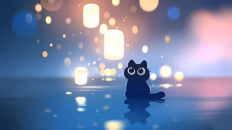 Moonlit Kitty Garden