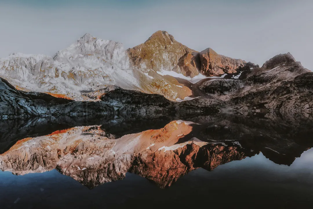 Mountain reflection in lake