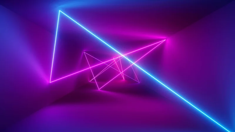 Neon Geometric Light Maze