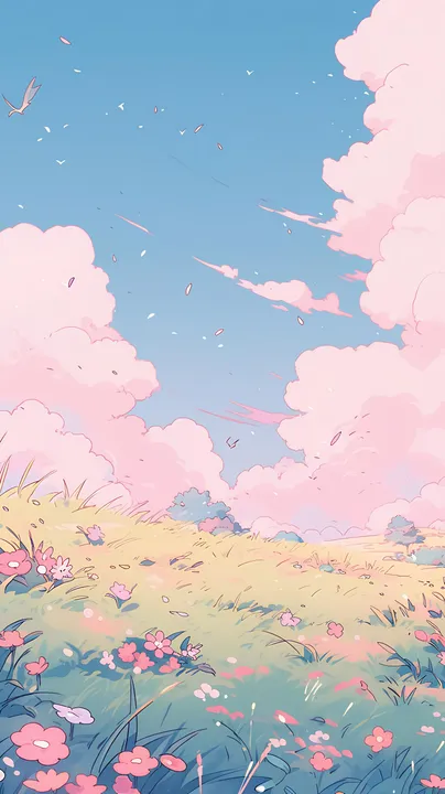Petal-Strewn Sky Meadow