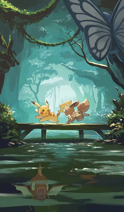 Pikachu and Eevee's Forest Crossing
