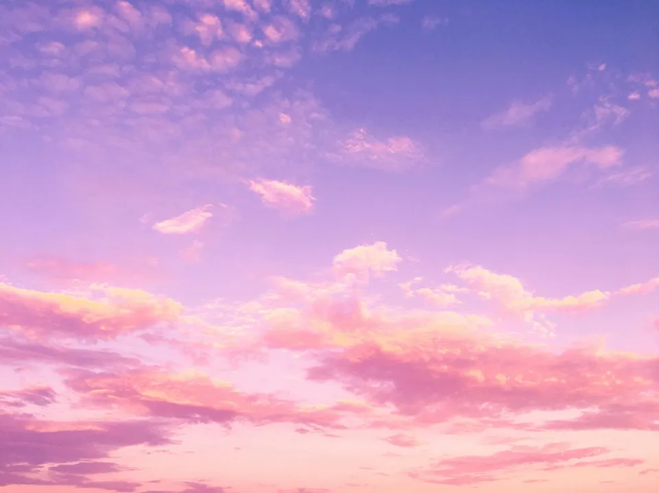 Pink and purple sky with clouds