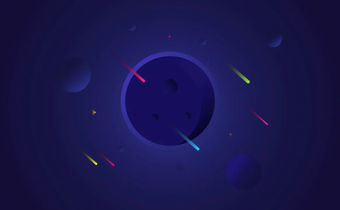 Planet with orbiting objects