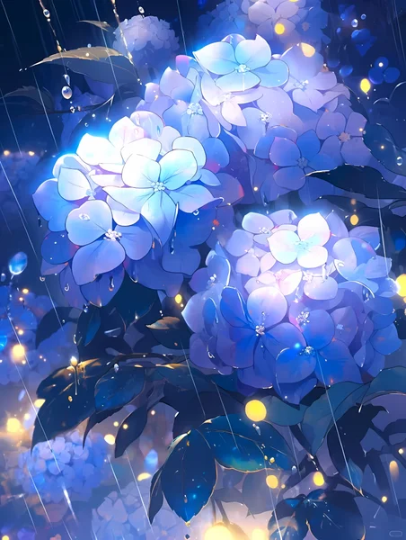 Rainlit Hydrangea Glow