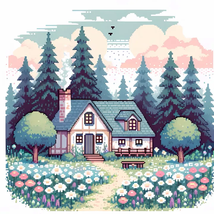 Serene Cottage Deep Forest