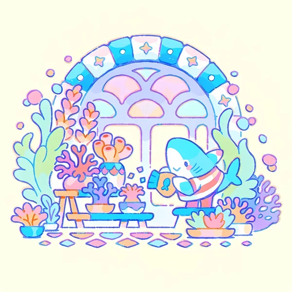 Shark's Cozy Garden Nook
