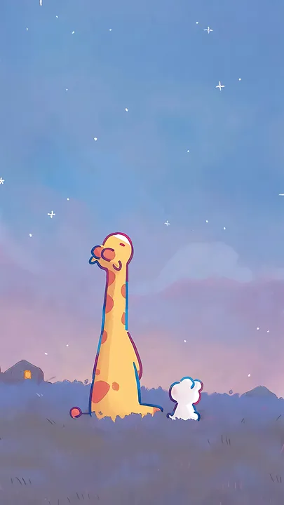 Stargazing Giraffe and Friend