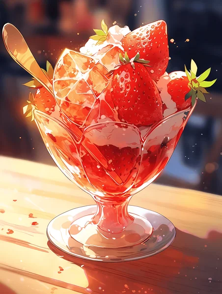 Strawberry dessert with whipped cream