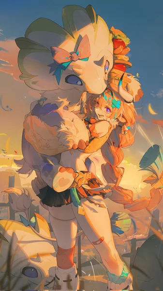 Varesa and Tatankasaurus Sunset Embrace