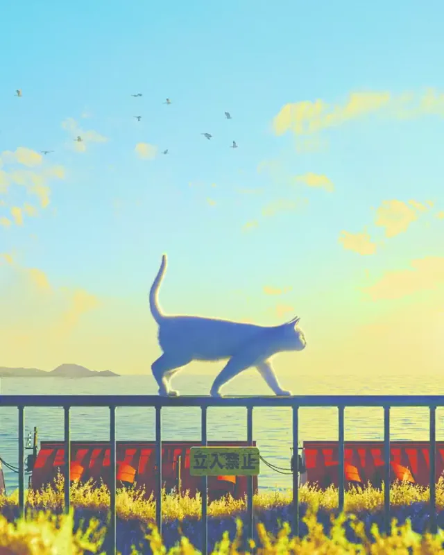 Sunset Stroll by the Sea