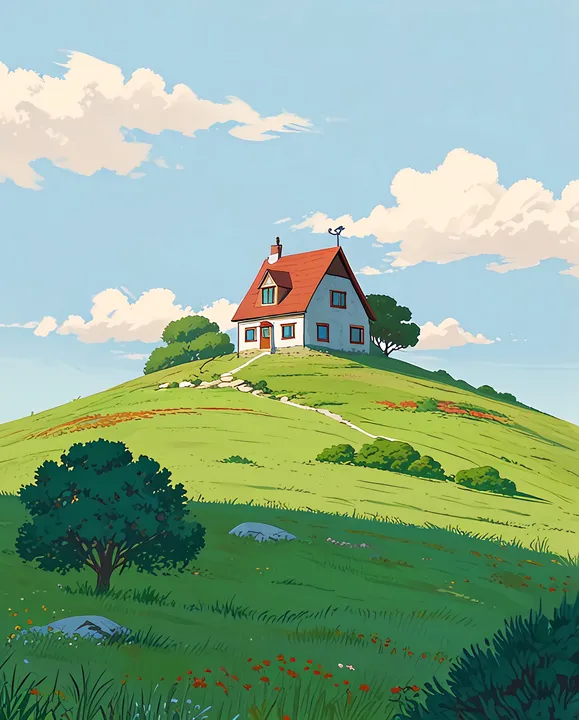 House on a Grassy Hill